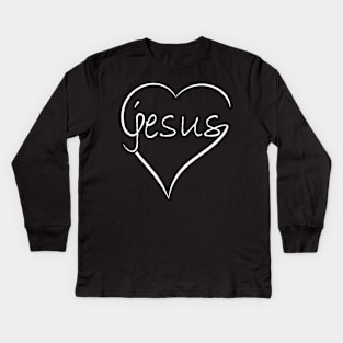 Jesus Heart Costume Gift Kids Long Sleeve T-Shirt